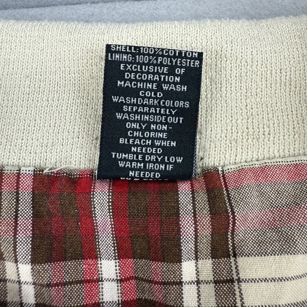 Vtg FUBU The Collection Plaid Bomber Jacket‎ Size M Tan Red Harrington 90s Y2K